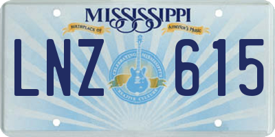 MS license plate LNZ615