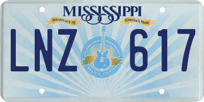 MS license plate LNZ617
