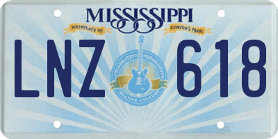 MS license plate LNZ618