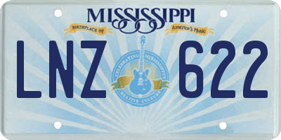 MS license plate LNZ622