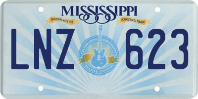 MS license plate LNZ623