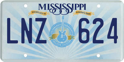 MS license plate LNZ624