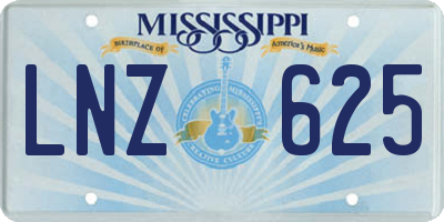 MS license plate LNZ625