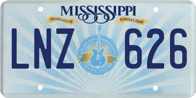 MS license plate LNZ626