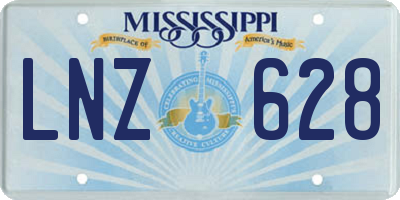 MS license plate LNZ628