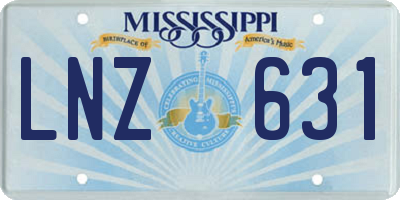MS license plate LNZ631