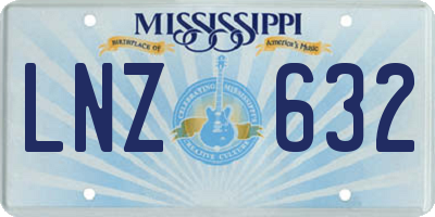 MS license plate LNZ632