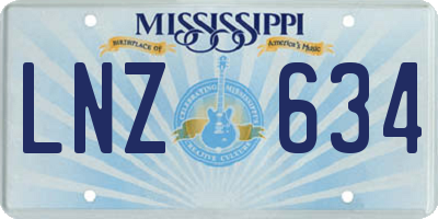MS license plate LNZ634