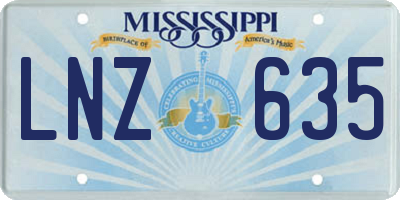 MS license plate LNZ635