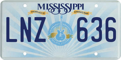 MS license plate LNZ636
