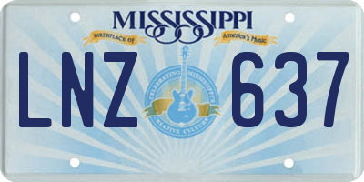 MS license plate LNZ637