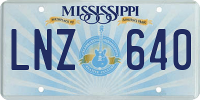 MS license plate LNZ640