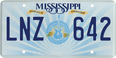 MS license plate LNZ642