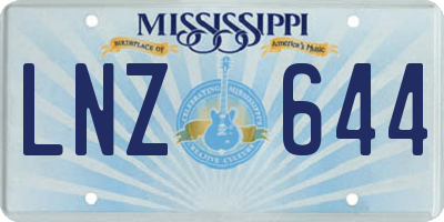 MS license plate LNZ644