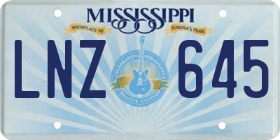 MS license plate LNZ645