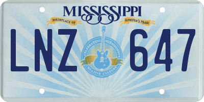MS license plate LNZ647