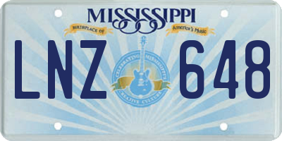 MS license plate LNZ648
