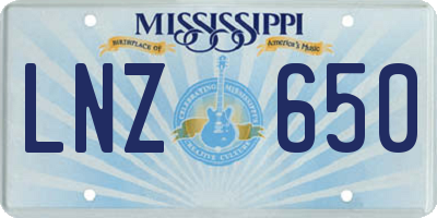 MS license plate LNZ650