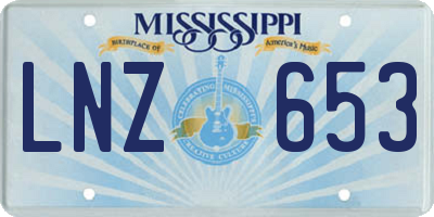MS license plate LNZ653