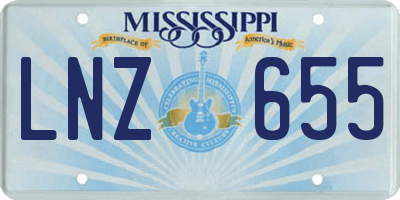 MS license plate LNZ655