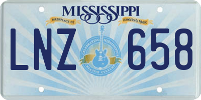 MS license plate LNZ658