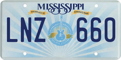 MS license plate LNZ660