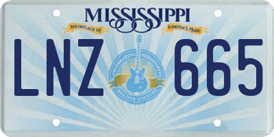 MS license plate LNZ665
