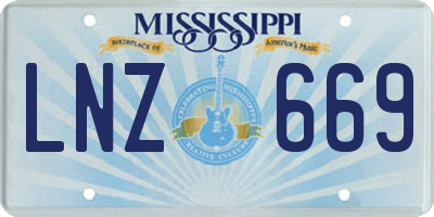 MS license plate LNZ669