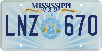 MS license plate LNZ670