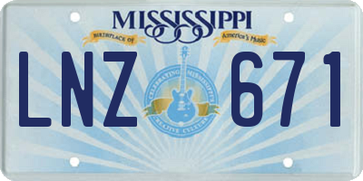 MS license plate LNZ671