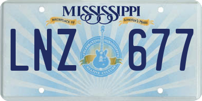 MS license plate LNZ677