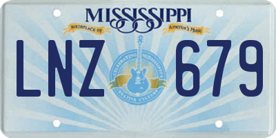 MS license plate LNZ679