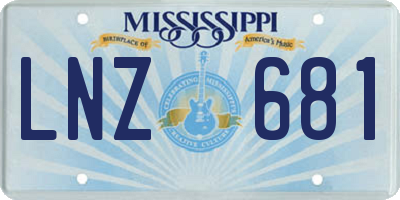 MS license plate LNZ681