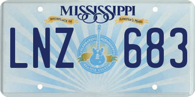 MS license plate LNZ683