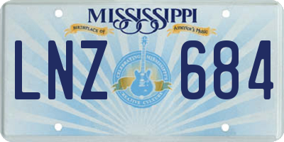 MS license plate LNZ684