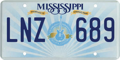 MS license plate LNZ689