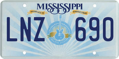 MS license plate LNZ690