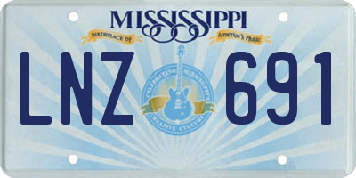 MS license plate LNZ691