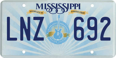 MS license plate LNZ692