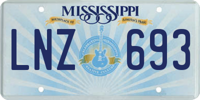 MS license plate LNZ693
