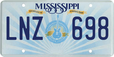 MS license plate LNZ698