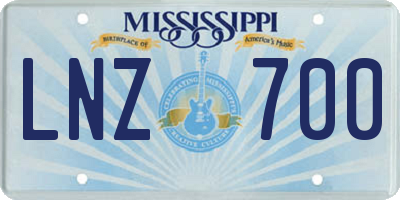 MS license plate LNZ700