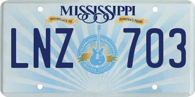 MS license plate LNZ703