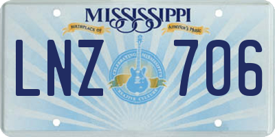MS license plate LNZ706