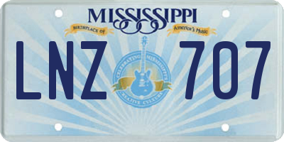 MS license plate LNZ707