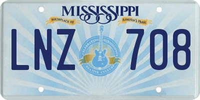 MS license plate LNZ708