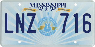 MS license plate LNZ716