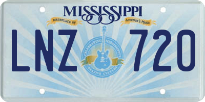 MS license plate LNZ720