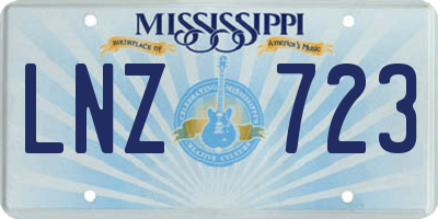 MS license plate LNZ723