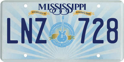 MS license plate LNZ728